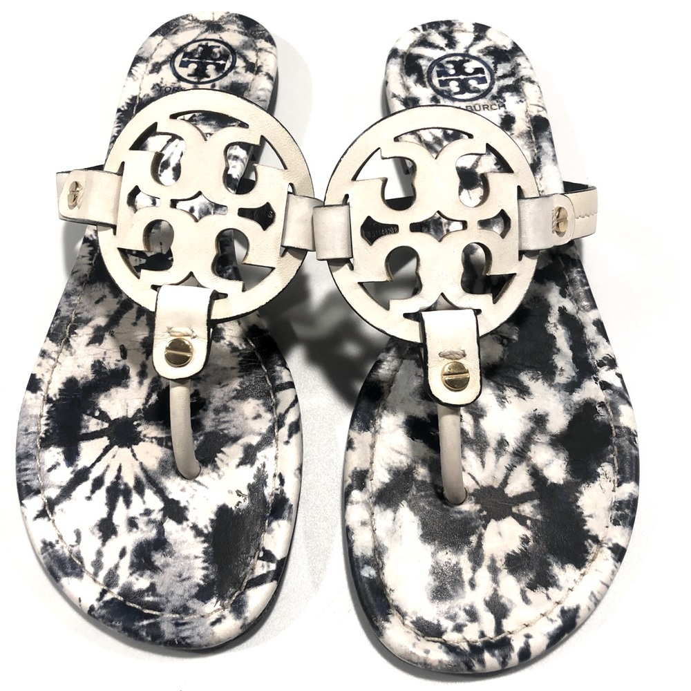 Tory Burch size 7 Miller Ivory/tie dye sandal